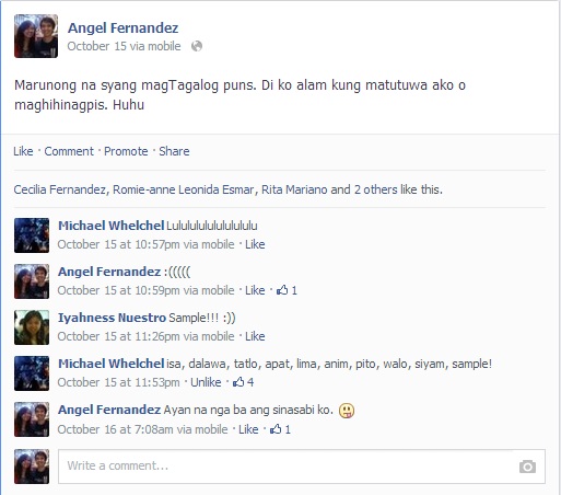 See, he even makes Tagalog puns now!